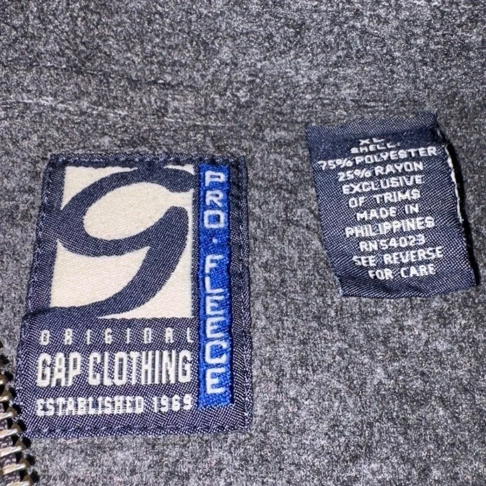 Gap Pro Series 1/4 Zip Fleece Pullover Mens XL Gray VTG Gorpcore Striped Tech